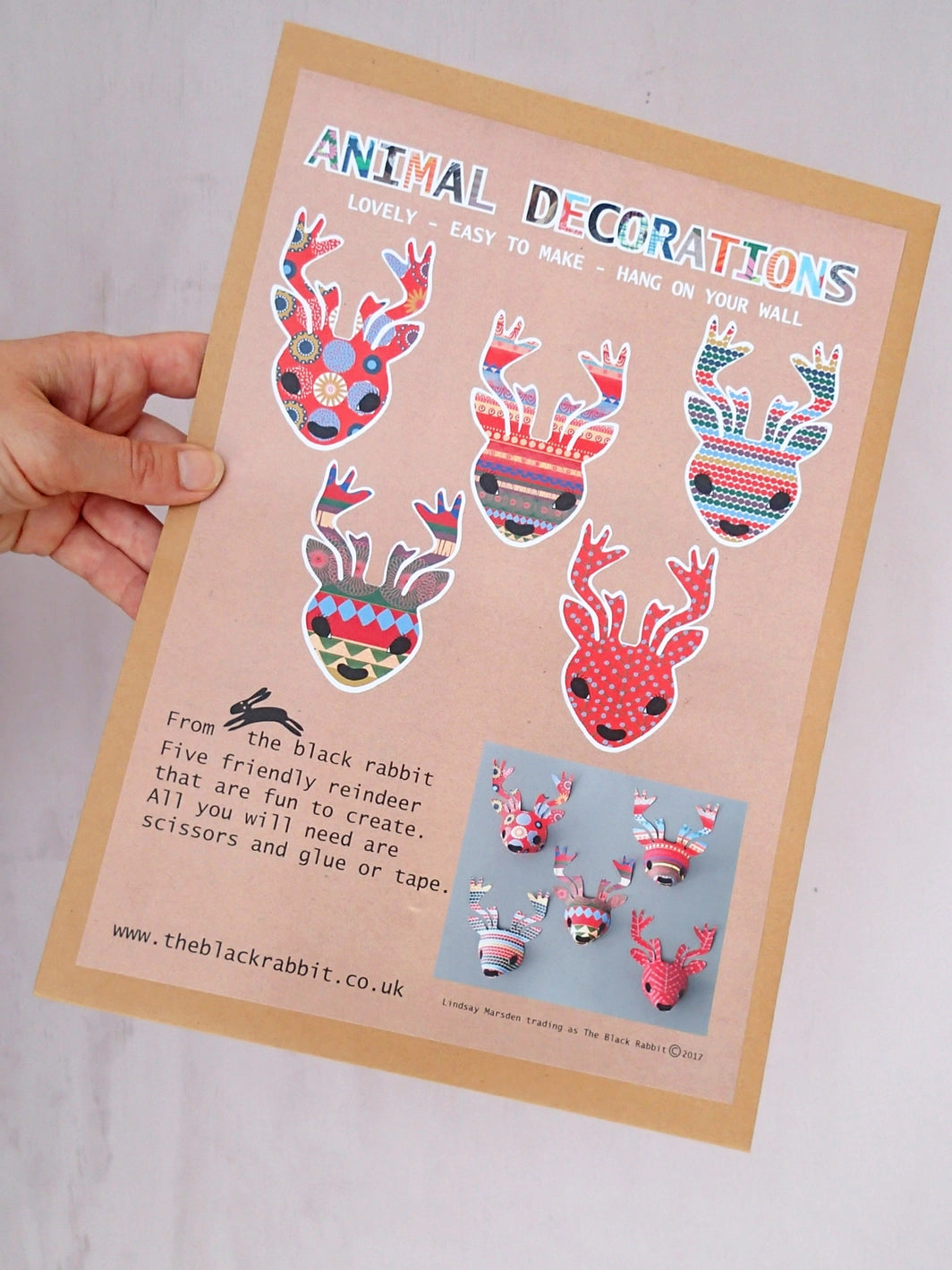 reindeer decorations paper kit
