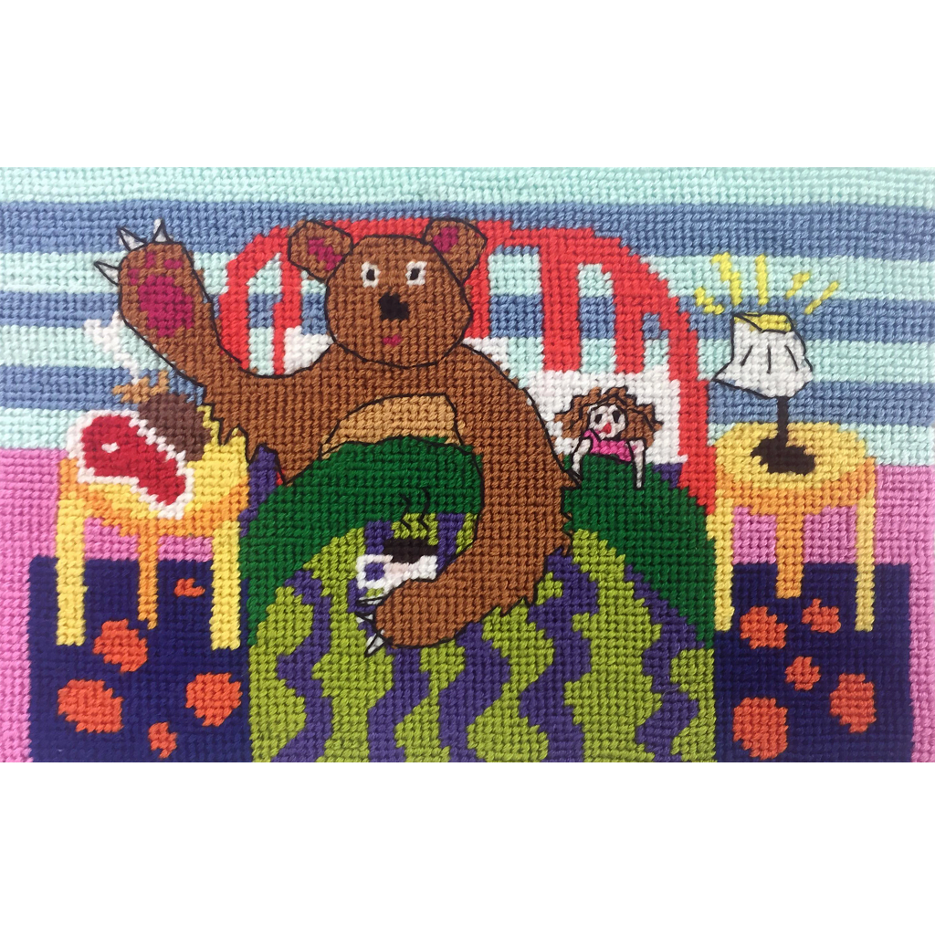 bear with me postcard needlepoint kit