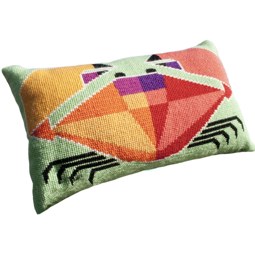 emily peacock crab cross stitch cushion kit