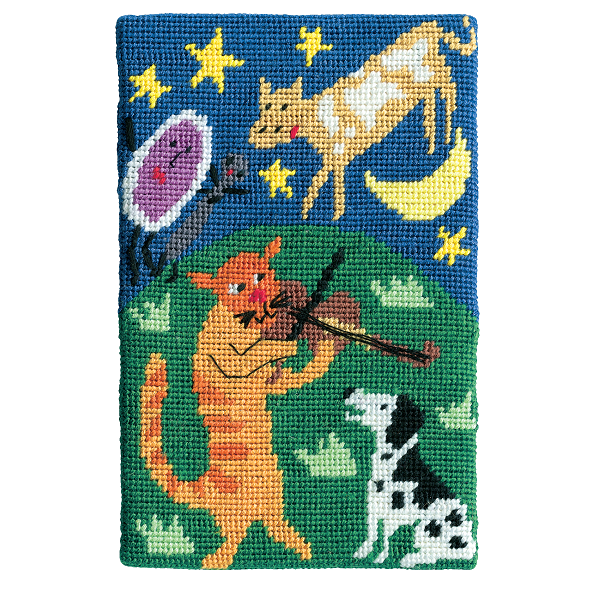 hey diddle diddle postcard needlepoint kit