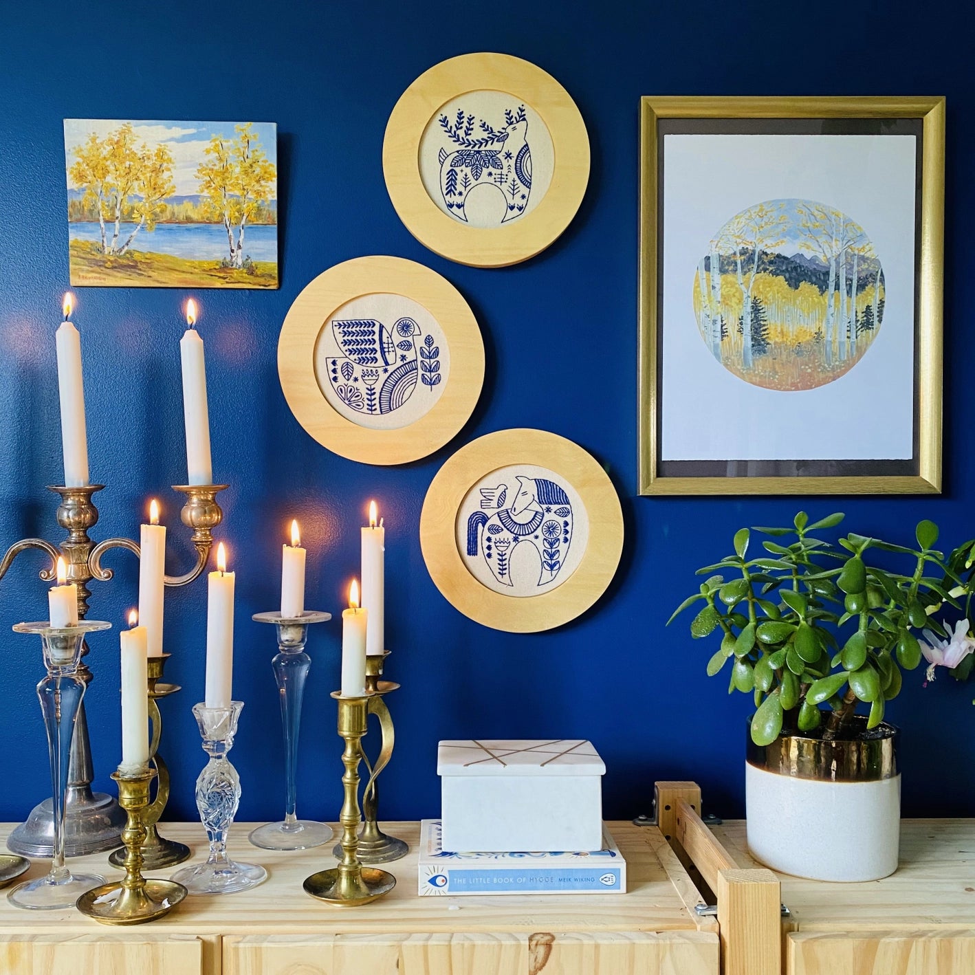 folk bird embroidery kit