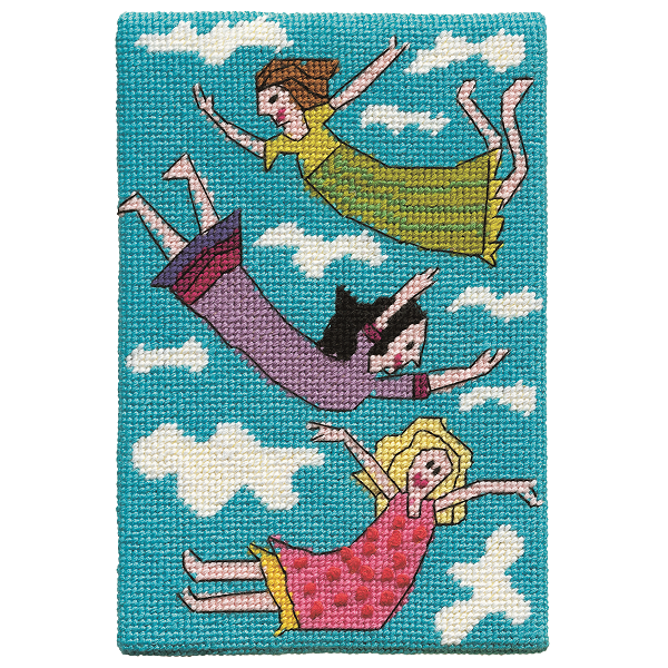 floating around in frocks postcard needlepoint kit