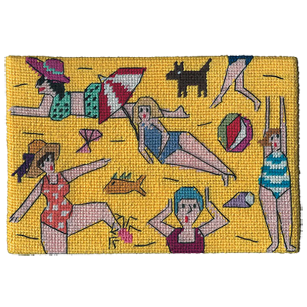 beach parade postcard needlepoint kit