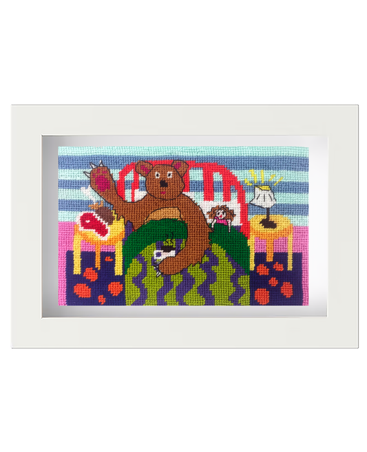 bear with me postcard needlepoint kit