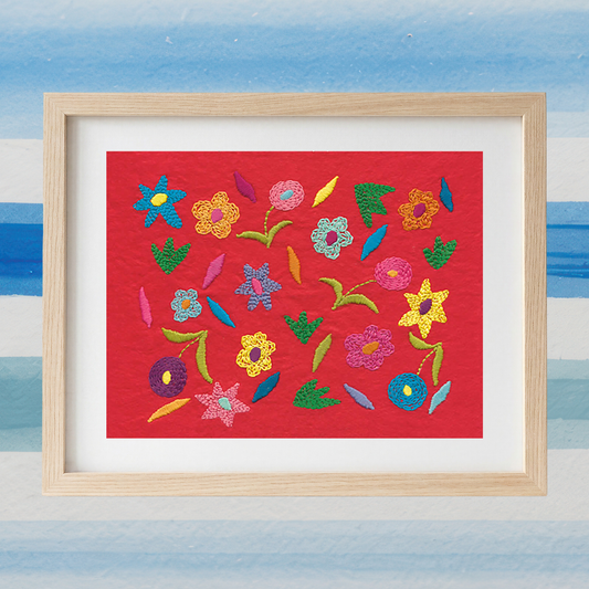 wildflower embroidery on felt kit