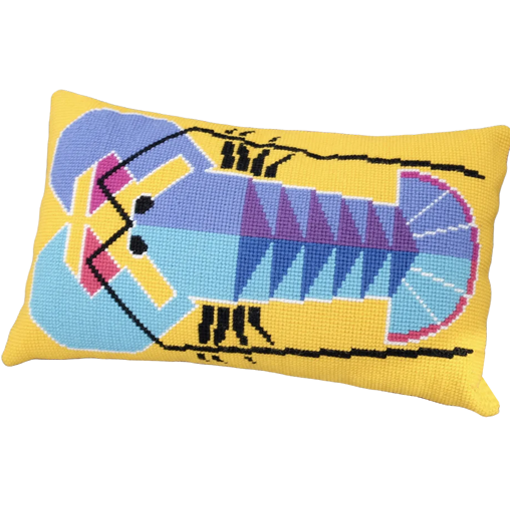 emily peacock lobster cross stitch cushion kit