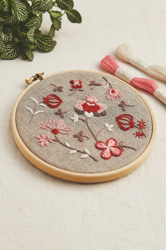 indian botanical embroidery kit