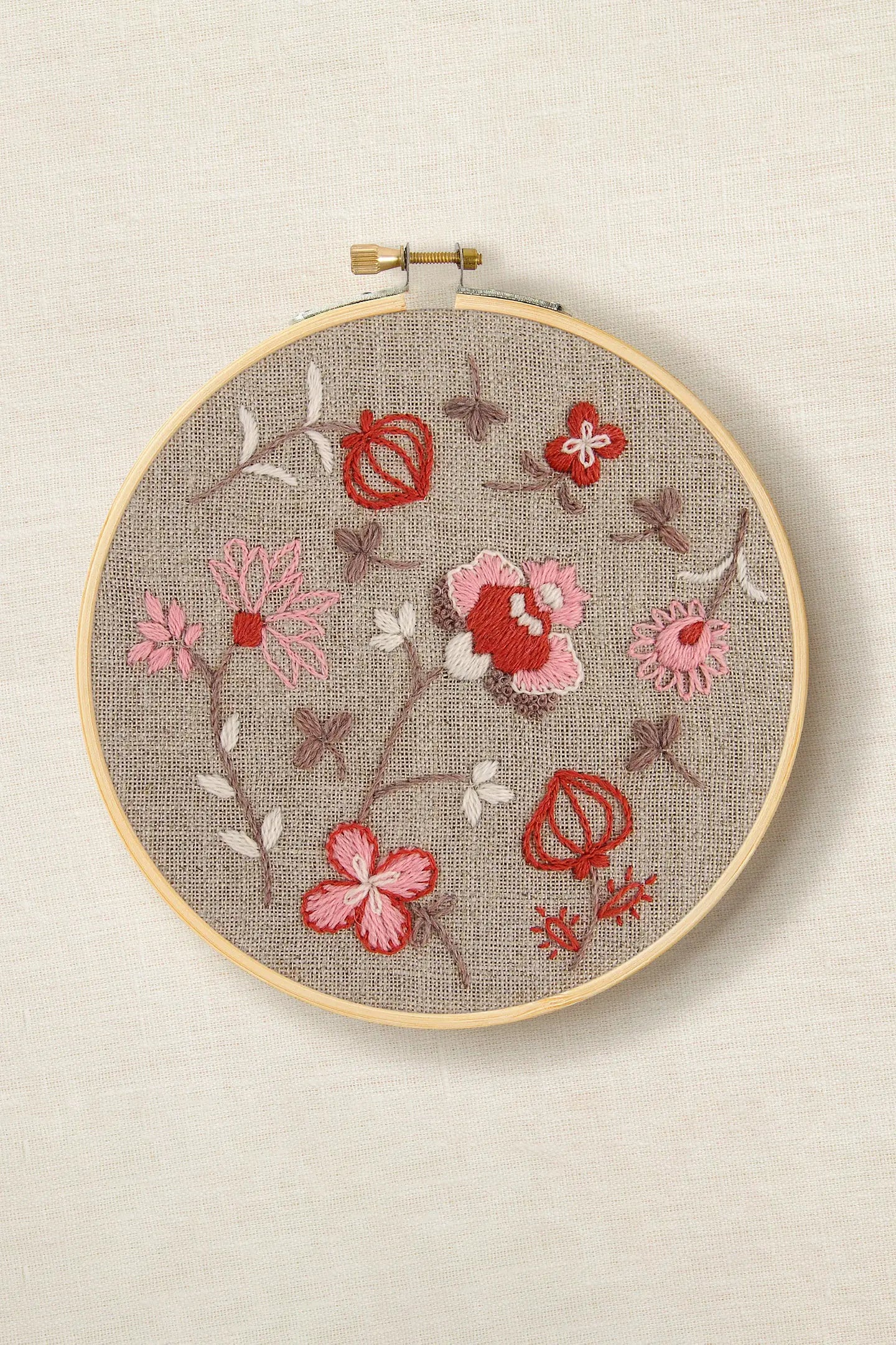 indian botanical embroidery kit