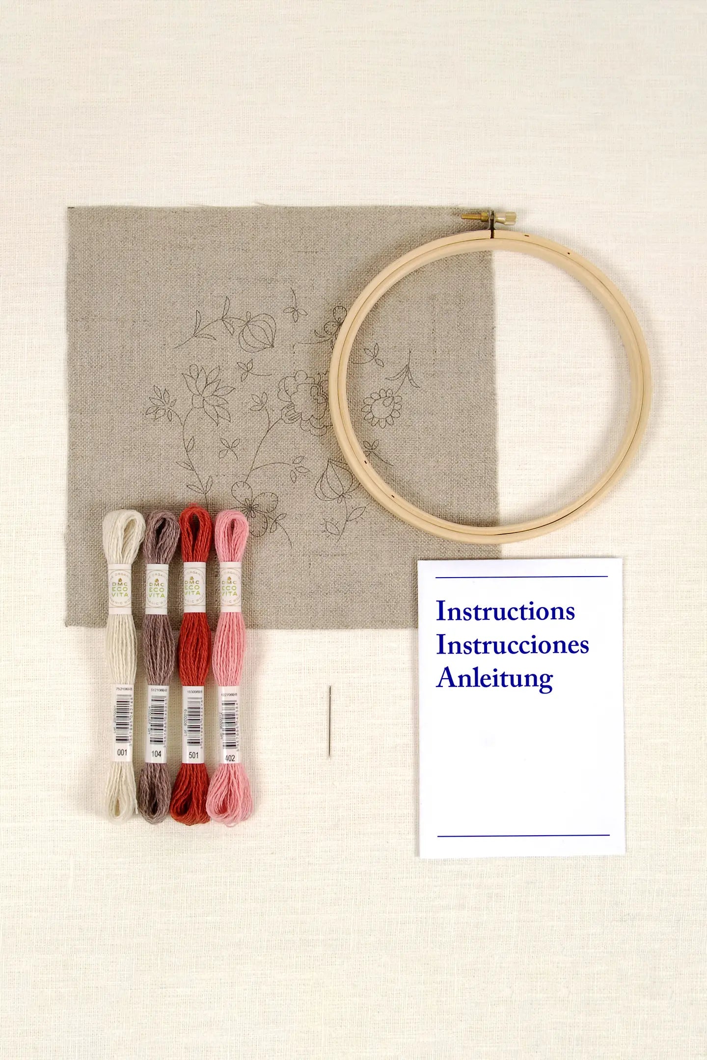 indian botanical embroidery kit