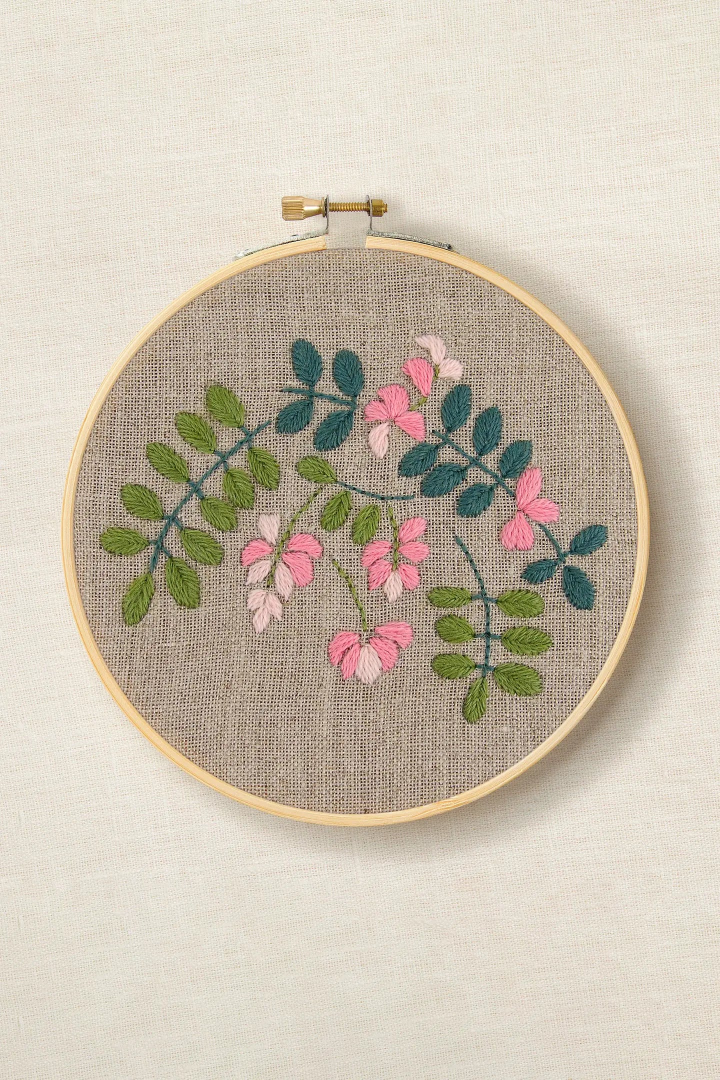 indigo botanical embroidery kit