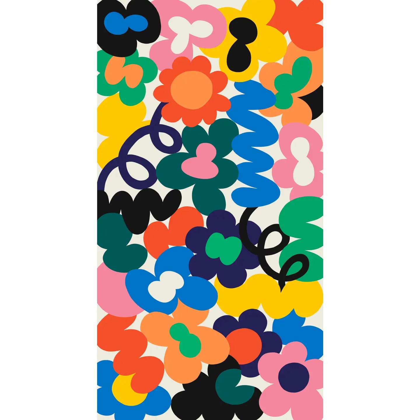 Photo of the original artwork for Jungley Flowers needlepoint kit