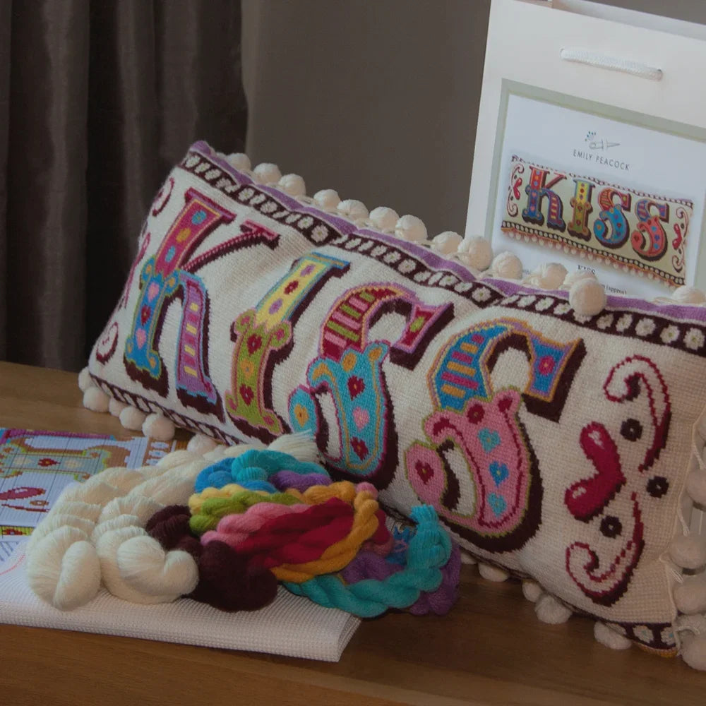 kiss cross stitch cushion kit