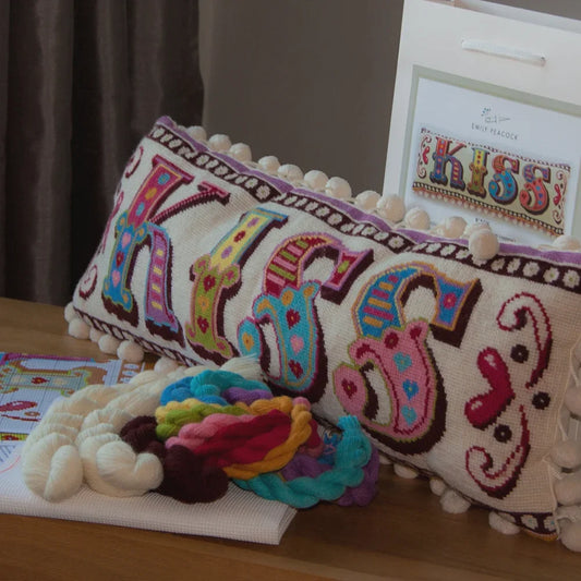 kiss cross stitch cushion kit