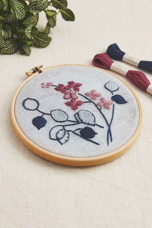 lunaria botanical embroidery kit