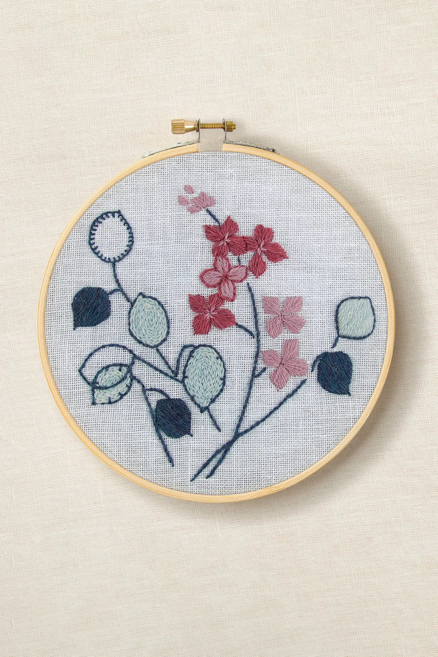 lunaria botanical embroidery kit